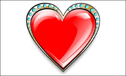 Coeur de diamant en forme de Saint Valentin Vector matriel