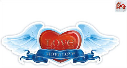Ailes, en forme de coeur Saint Valentin Vector