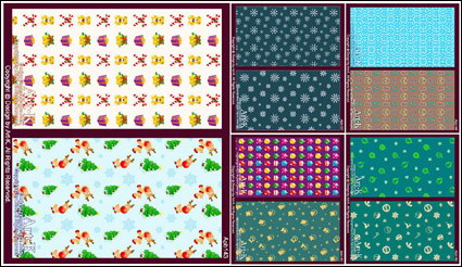 La neige, des oeufs, des ornements, des wapitis, des ours, des cloches Vector
