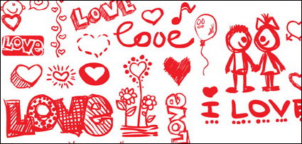 Les fleurs, les ailes, la musique, les ballons des couples de vecteurs