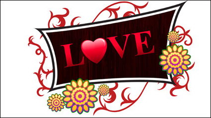 Les fleurs, le bois, le grain du bois, la Saint Valentin Vector