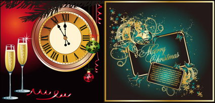 Champagne Horloge Butterfly Vector
