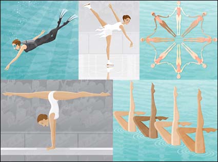 Plonge sous-marine, le patinage, la natation synchronise, la gymnastique,  la poutre