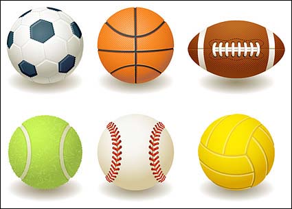 Football, basket, rugby, tennis, baseball, la matire vecteur de volley-ball
