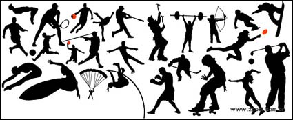 Saut en hauteur, le soccer, le basketball, le tennis, le baseball, plonge, parachutisme, l
