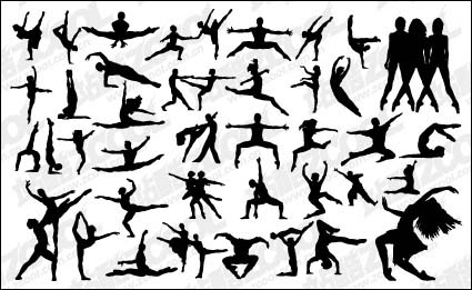 Vector people silhouette dansant