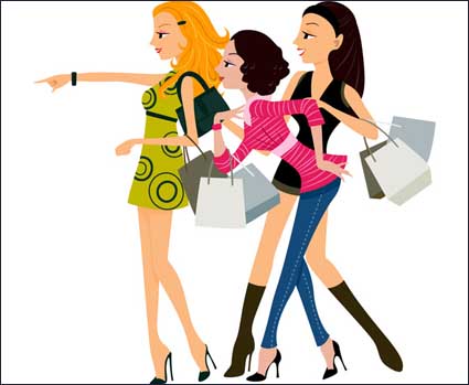 Shopping vecteur femme