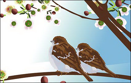 Deux oiseaux vecteurs