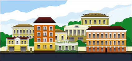 Vector Town cartoon paysages