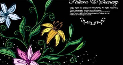 Hand-fleurs peintes Vector-1