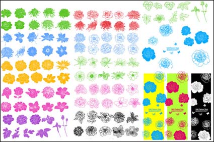 Encre modles, des fleurs, vecteur