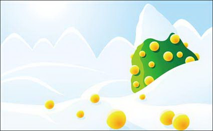 Cartoon Vector Snowscape