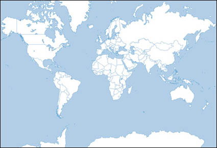 Monde silhouette carte vectorielle