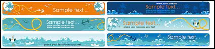 Cartoon Vector Seascape Banner Thme