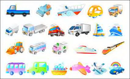 Vector navires, avions, voitures, ambulances